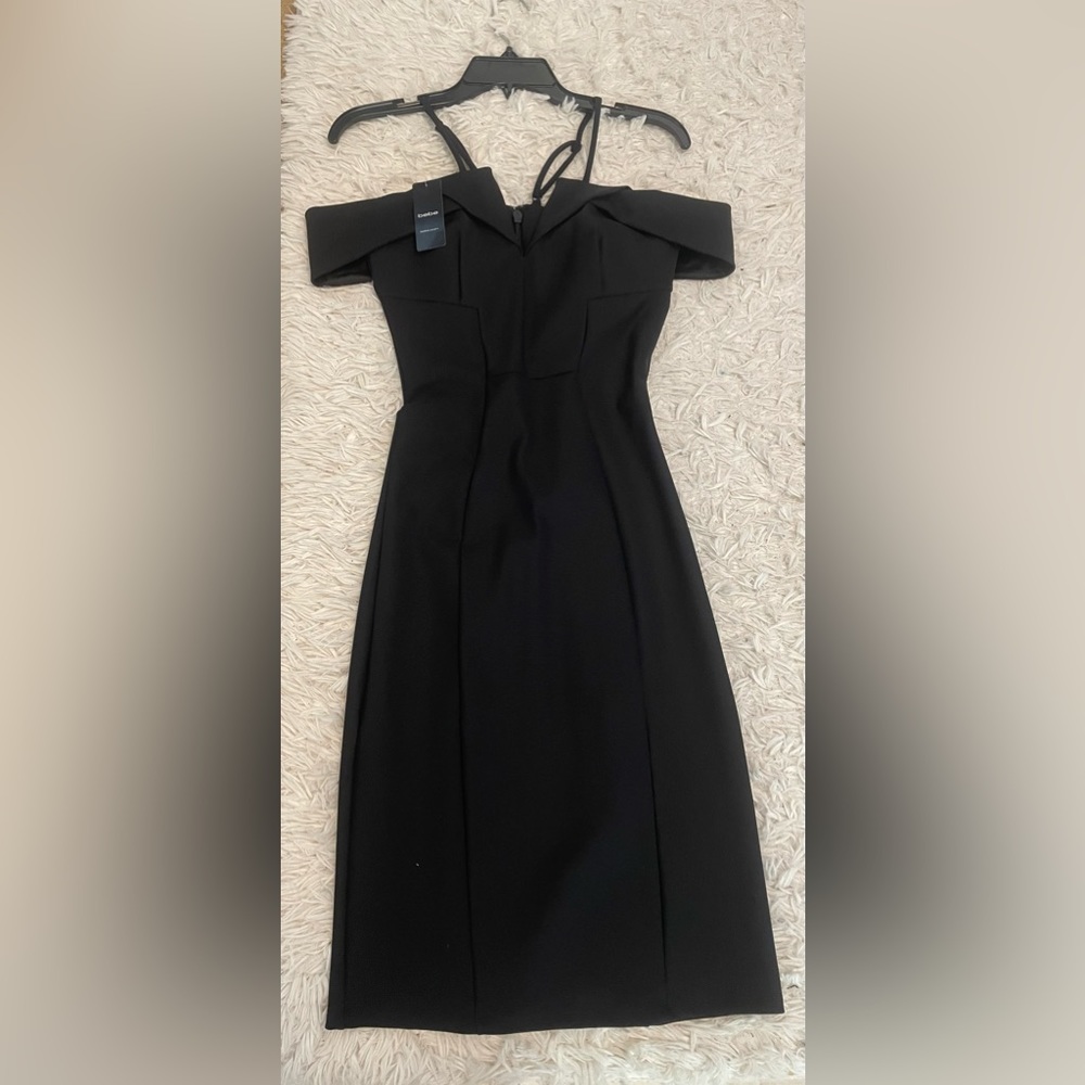 NTW BeBe black cold shoulder dress